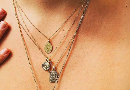 St christopher top cross necklace