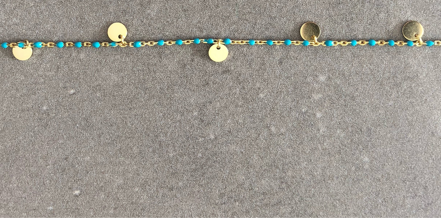 Tiny Disc Stone Bracelet