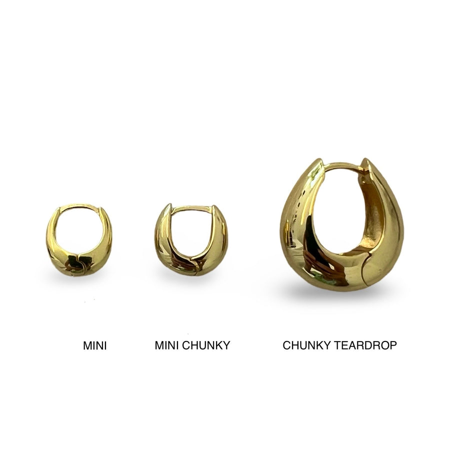 Mini Chunky Teardrop Earrings