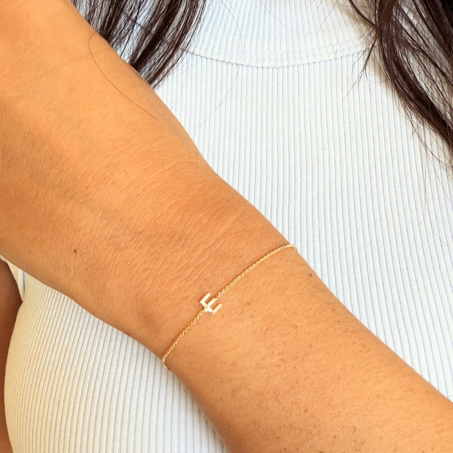 Petite Initial Bracelet - Gold or Silver