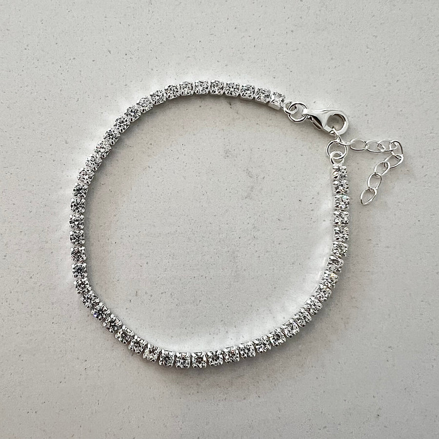 Large Silver Tennis Bracelet