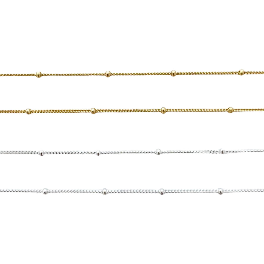 Seed Fine Chain Necklace - Silver / Gold / Rose Gold