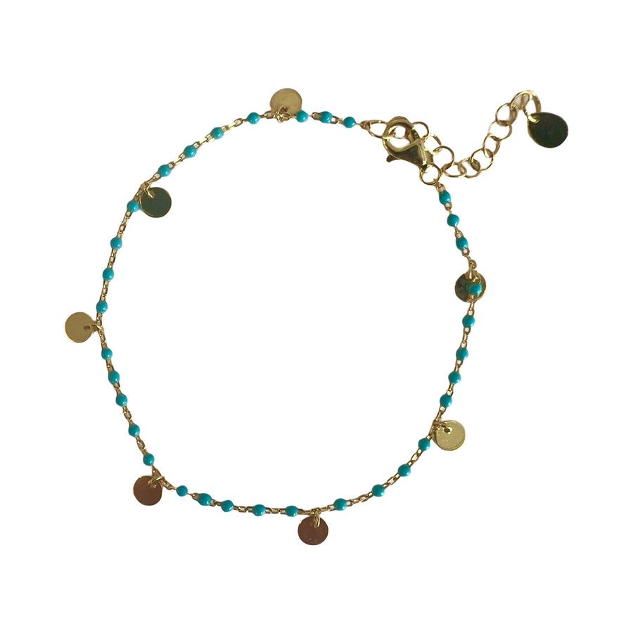 Tiny Disc Stone Bracelet