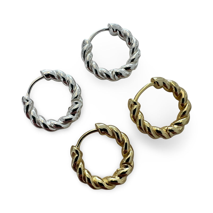Twist Hoops - Gold or Silver