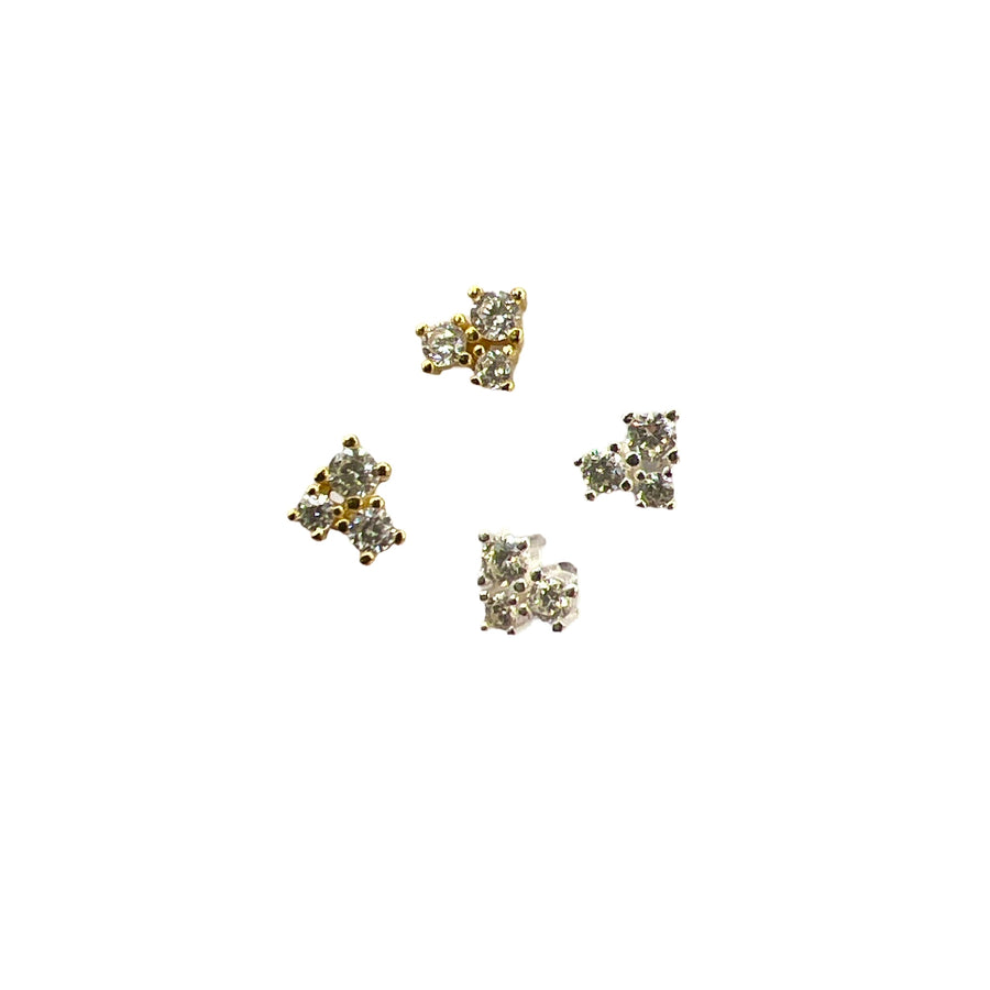 Trio Crystal Studs