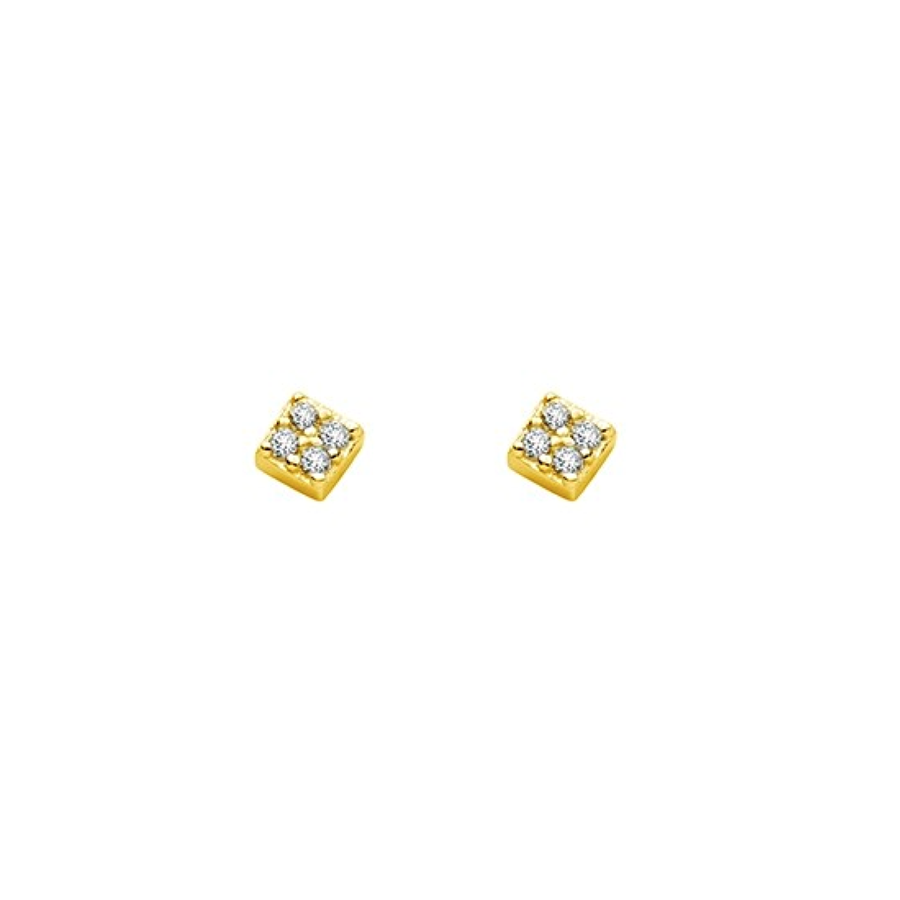 Tiny Crystal Square Earrings