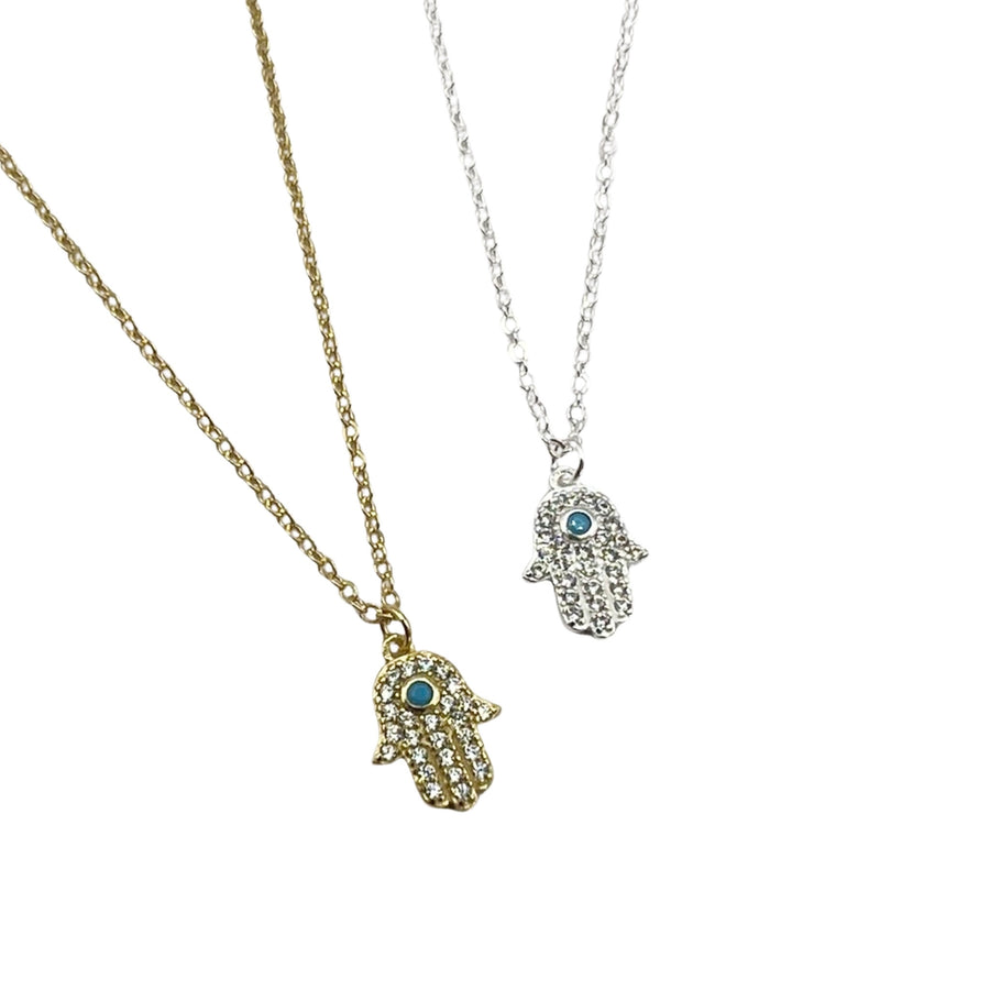 Crystal Hamsa Hand Neckace