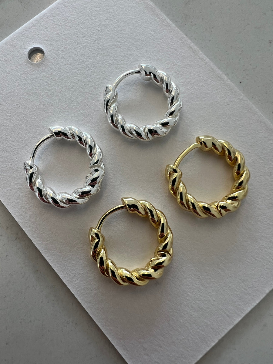 Twist Hoops - Gold or Silver