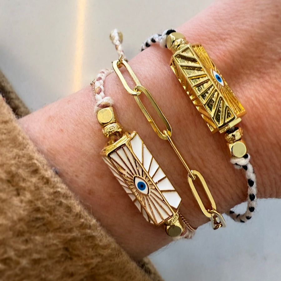 Assorted Cord & Enamel Bracelet