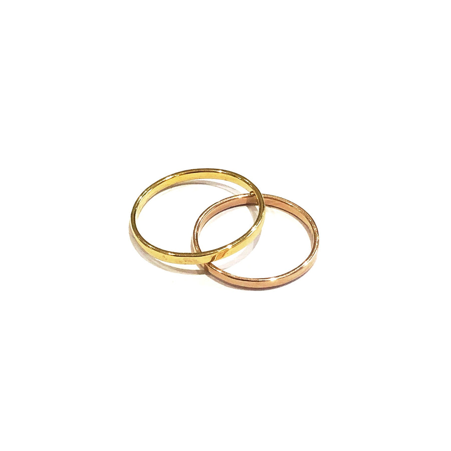 Stack Ring - Flat Gold / Rose Gold