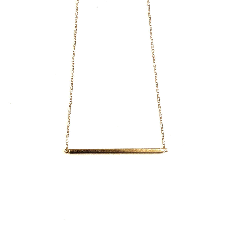 Rose Gold Long Fine Bar Necklace