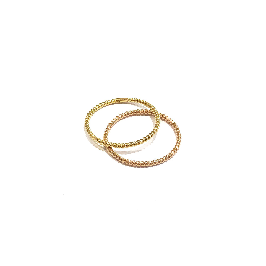 Stack Ring - Twisted Yellow Gold / Rose Gold