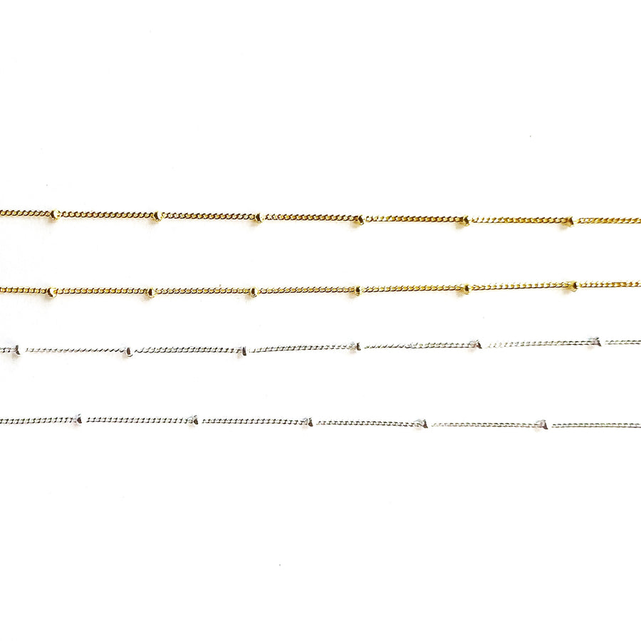 Seed Fine Chain Necklace - Silver / Gold / Rose Gold
